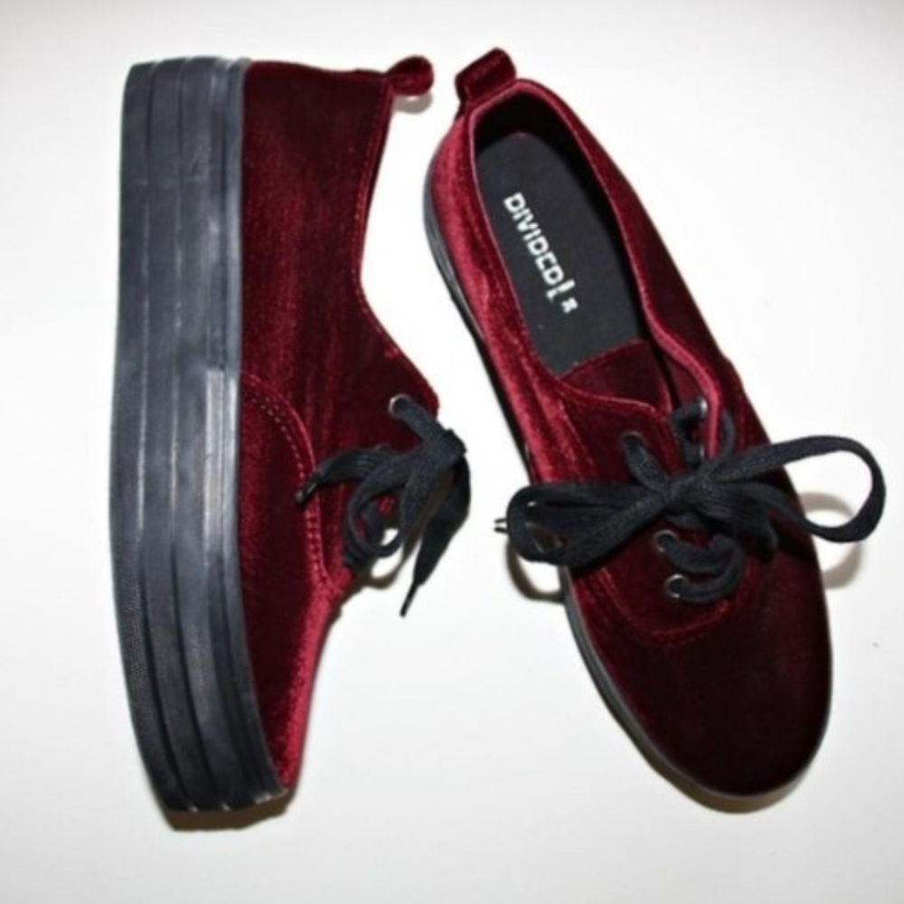 Red Velvet Platform Shoes